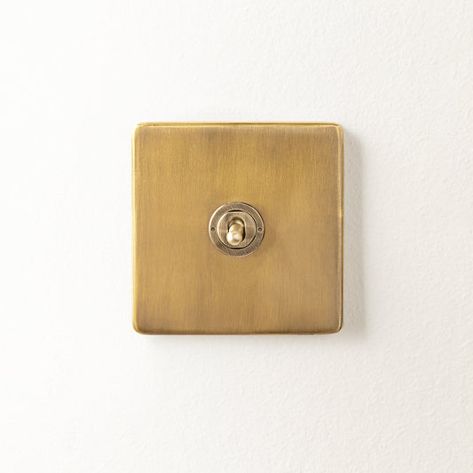 One gang 2 way Florence toggle switch in brass