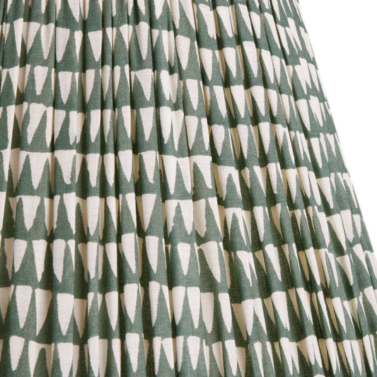 20cm empire gathered lampshade in teal savannah block printed cotton