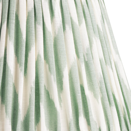 20cm empire gathered lampshade in eau de nil printed linen ikat
