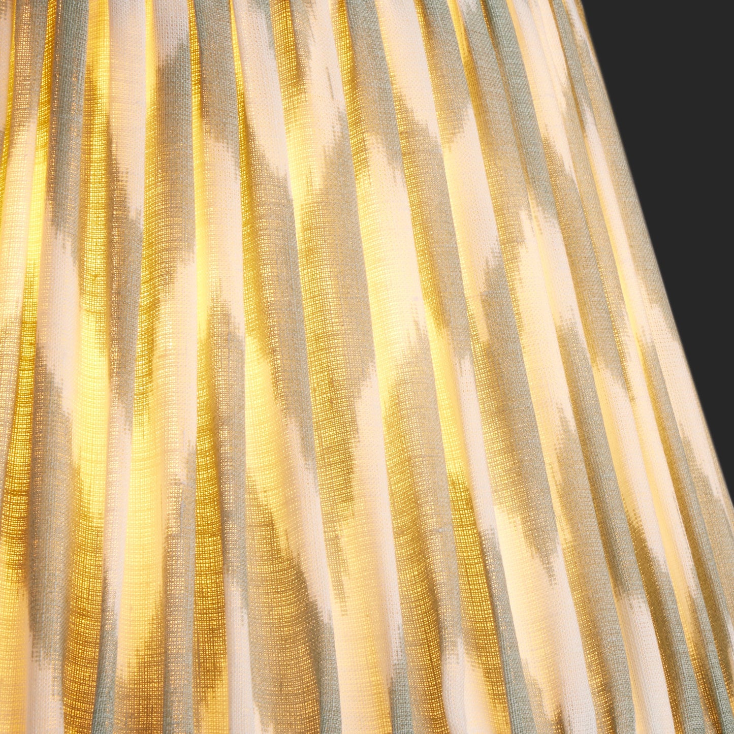 20cm empire gathered lampshade in eau de nil printed linen ikat