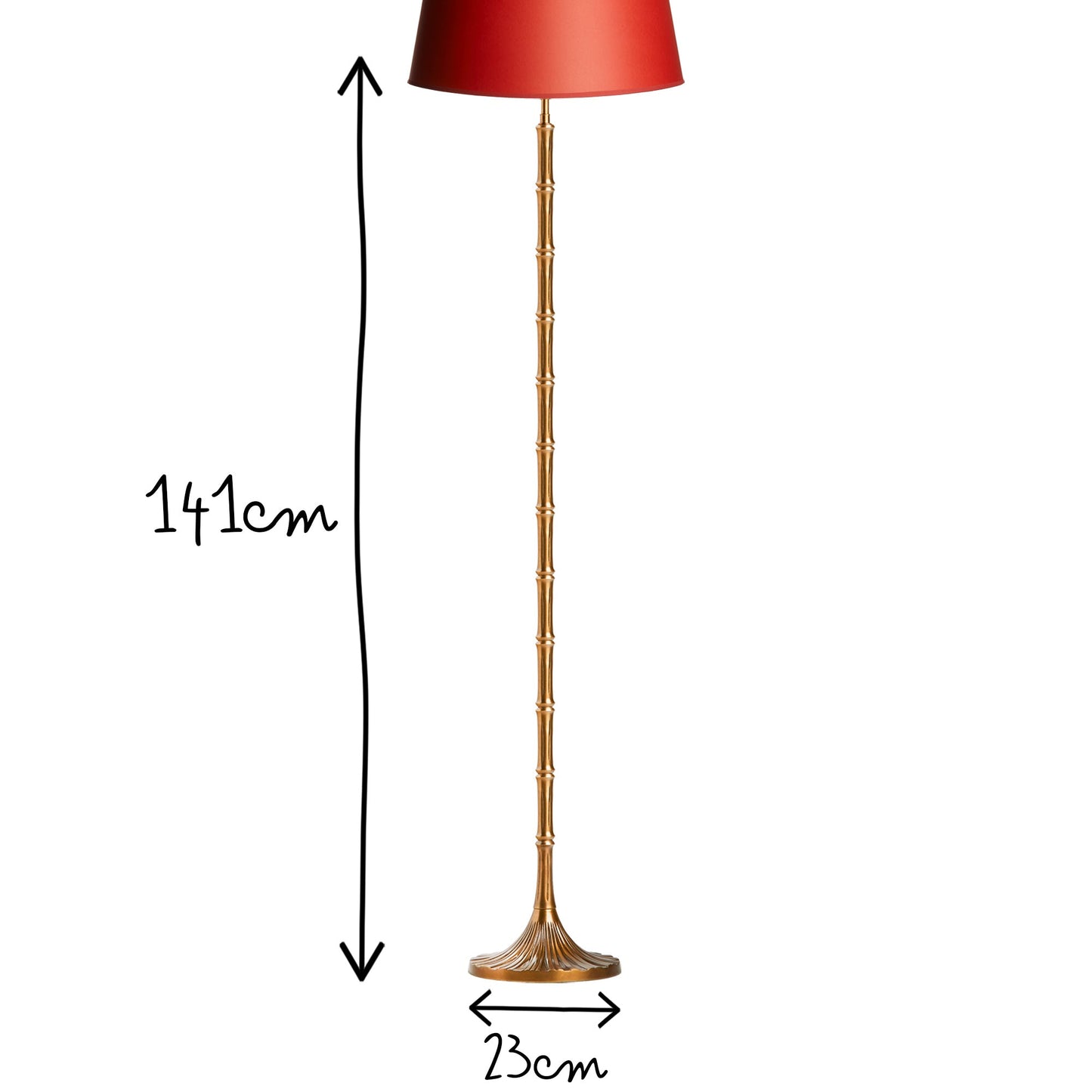 Bamboozle floor lamp in antique brass