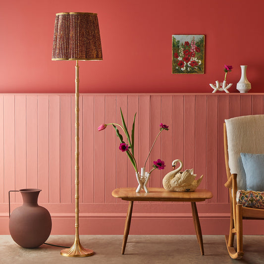 Bamboozle floor lamp in antique brass