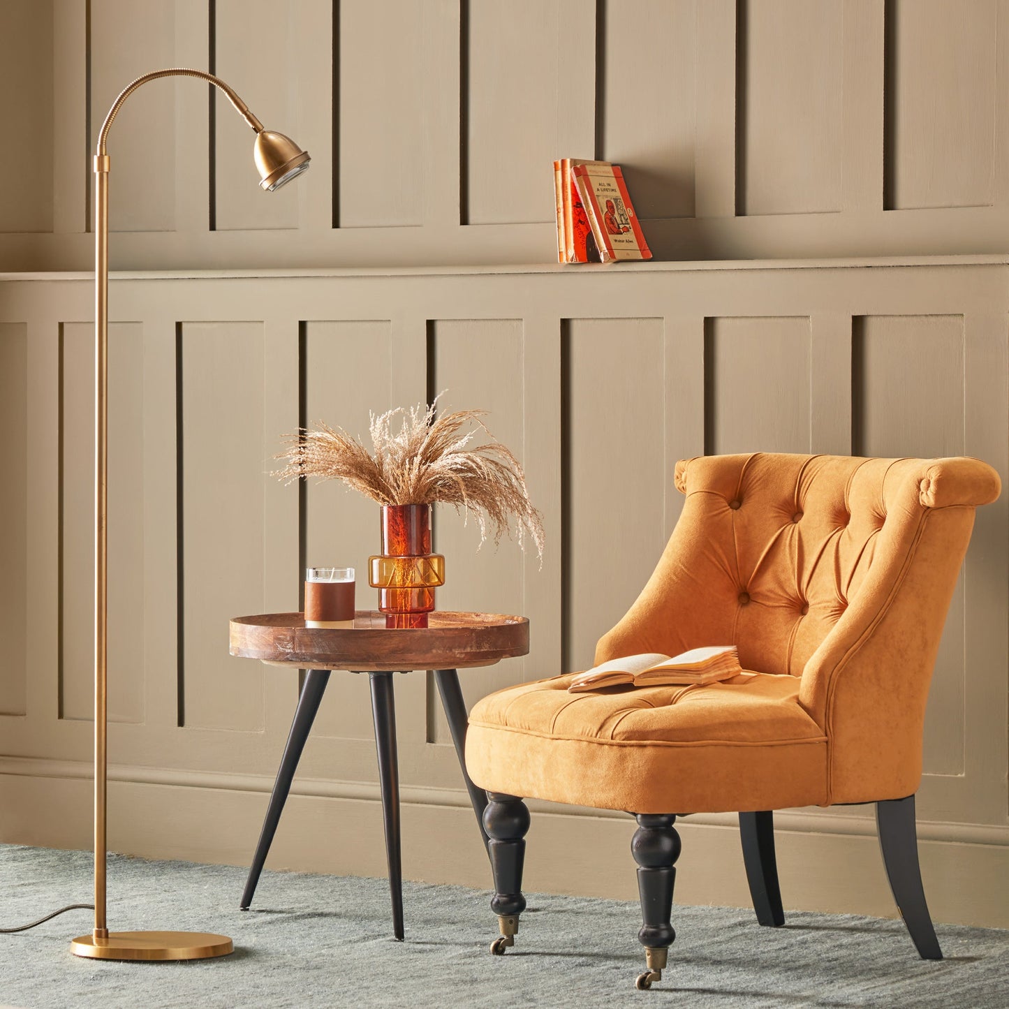 Beamish reading lamp in antiqued brass