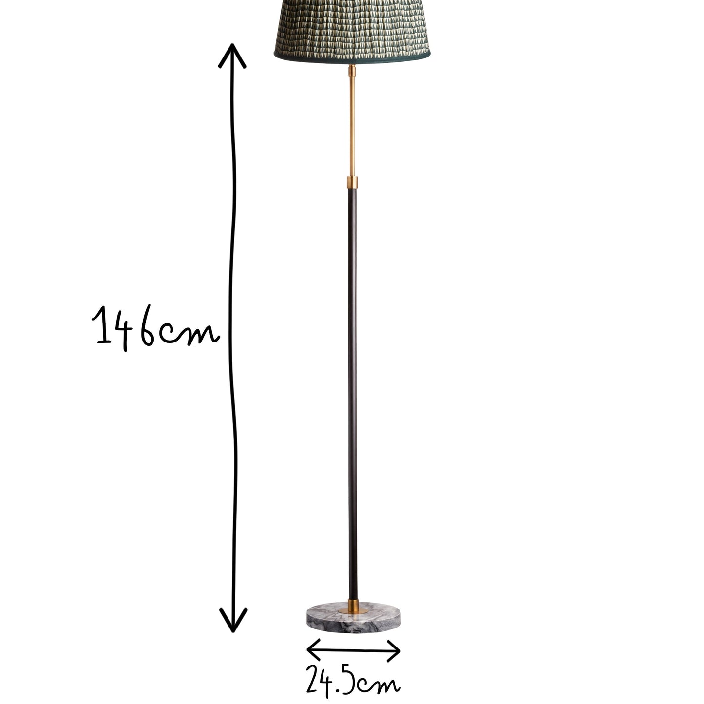 Black Monday floor lamp in antiqued brass