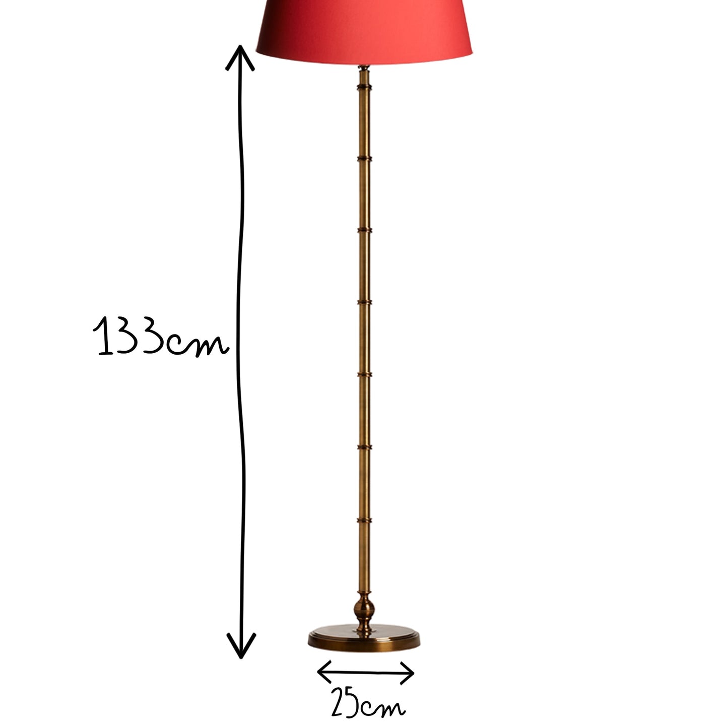 Chukka floor lamp in antiqued brass