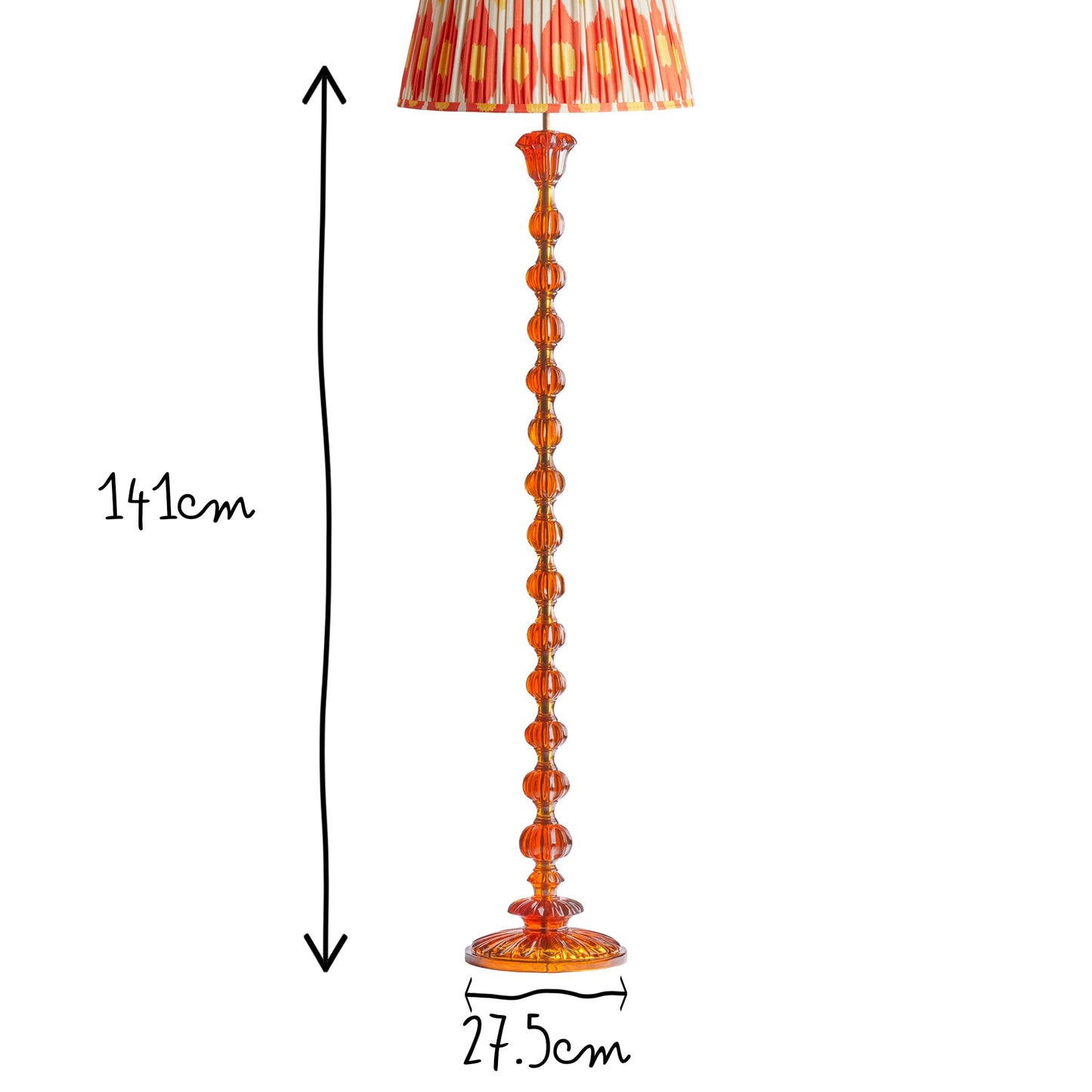 Coronet floor lamp in amber polished resin