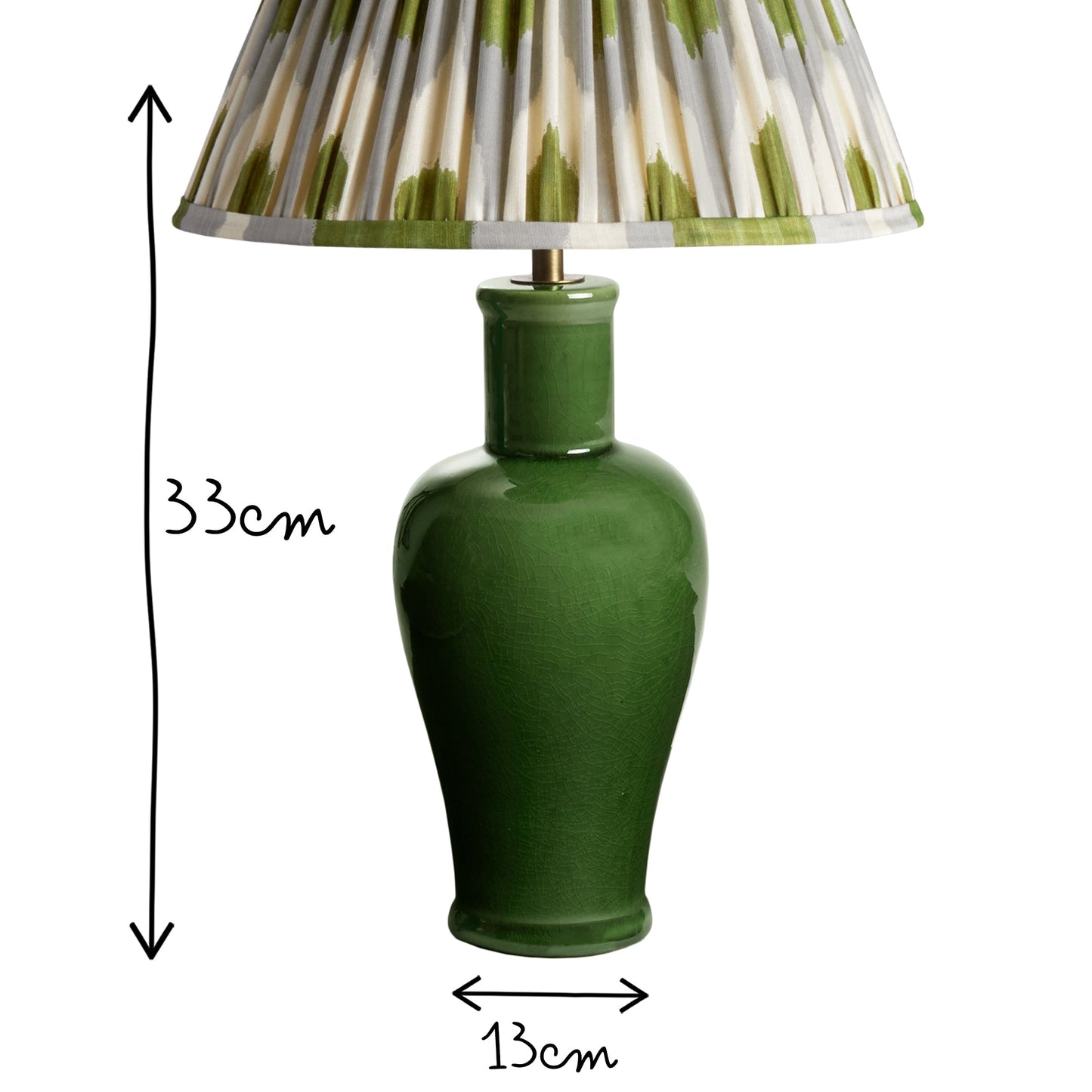 Smaller Lolita bedside lamp in an emerald glaze