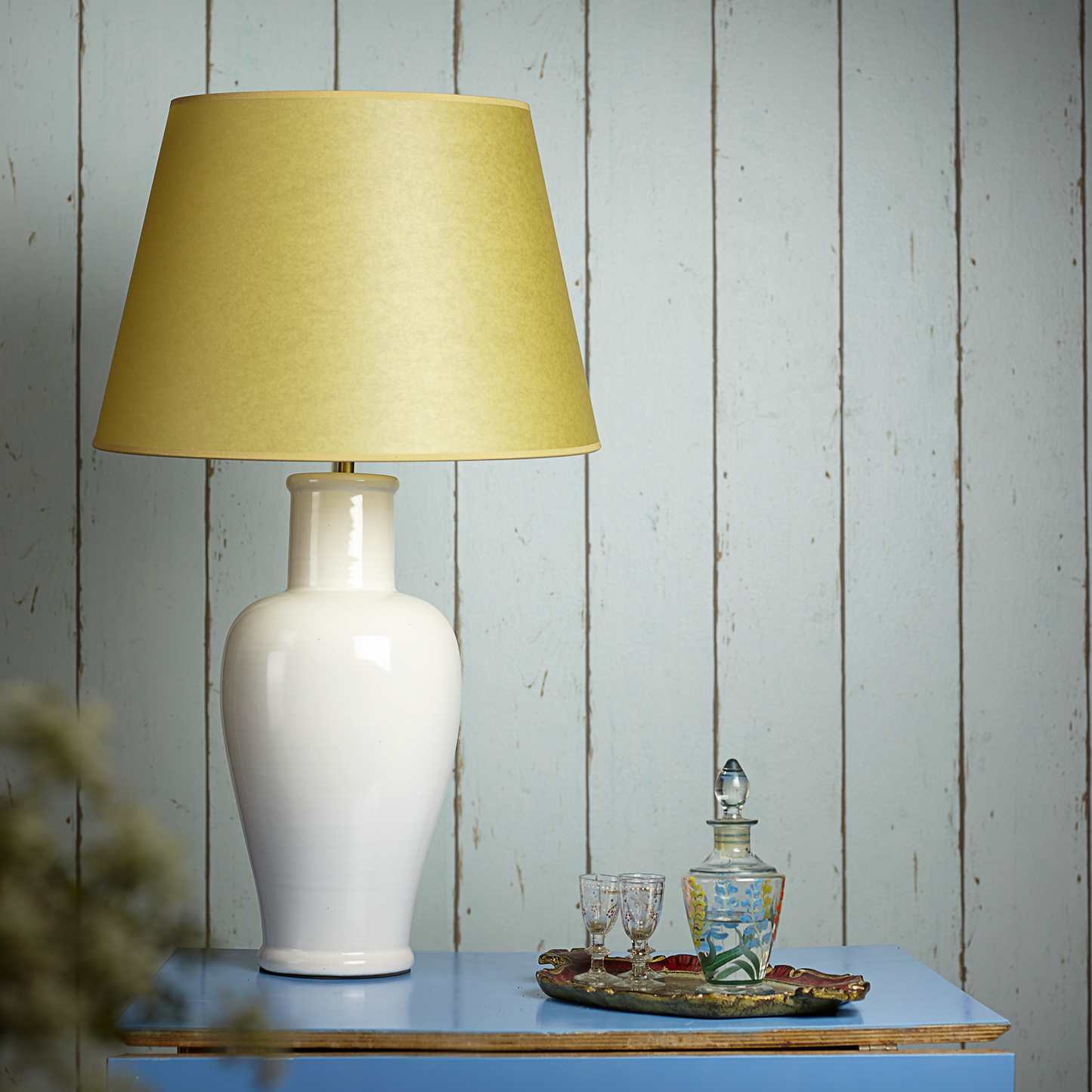 Larger Lolita table lamp in a stone glaze