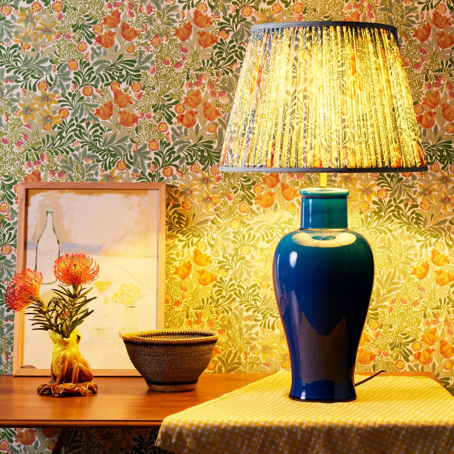 Larger Lolita table lamp in a turquoise glaze
