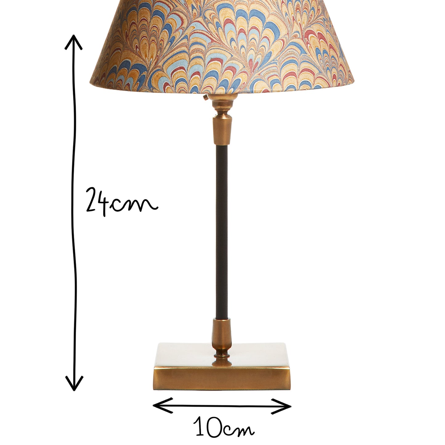 Pickling table lamp in antiqued brass