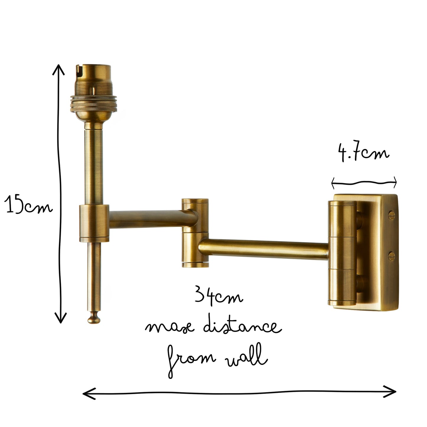 Cagney Wall fitting in antiqued brass