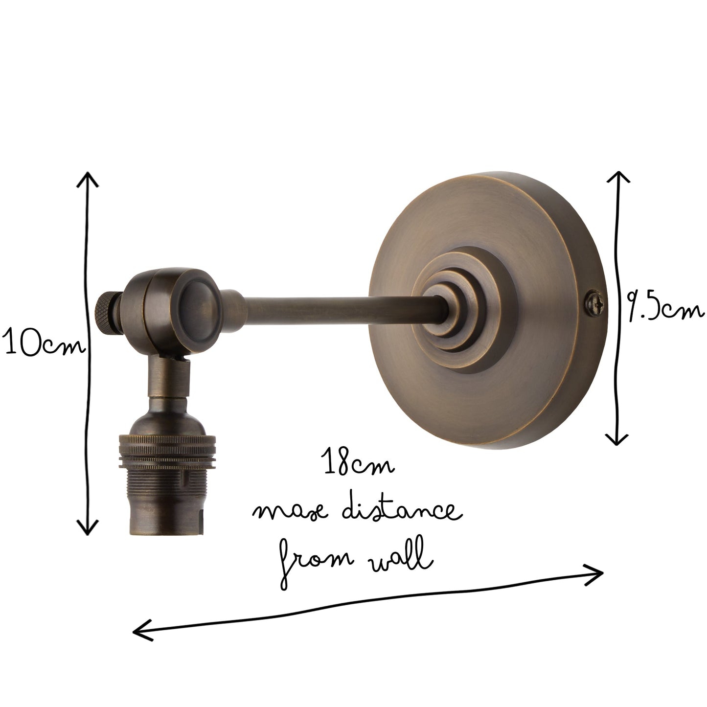 Elbow wall fitting in antiqued bronze