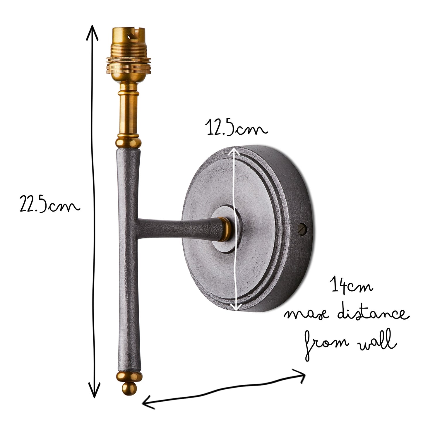 Twiglet Wall fitting in aluminium and brass