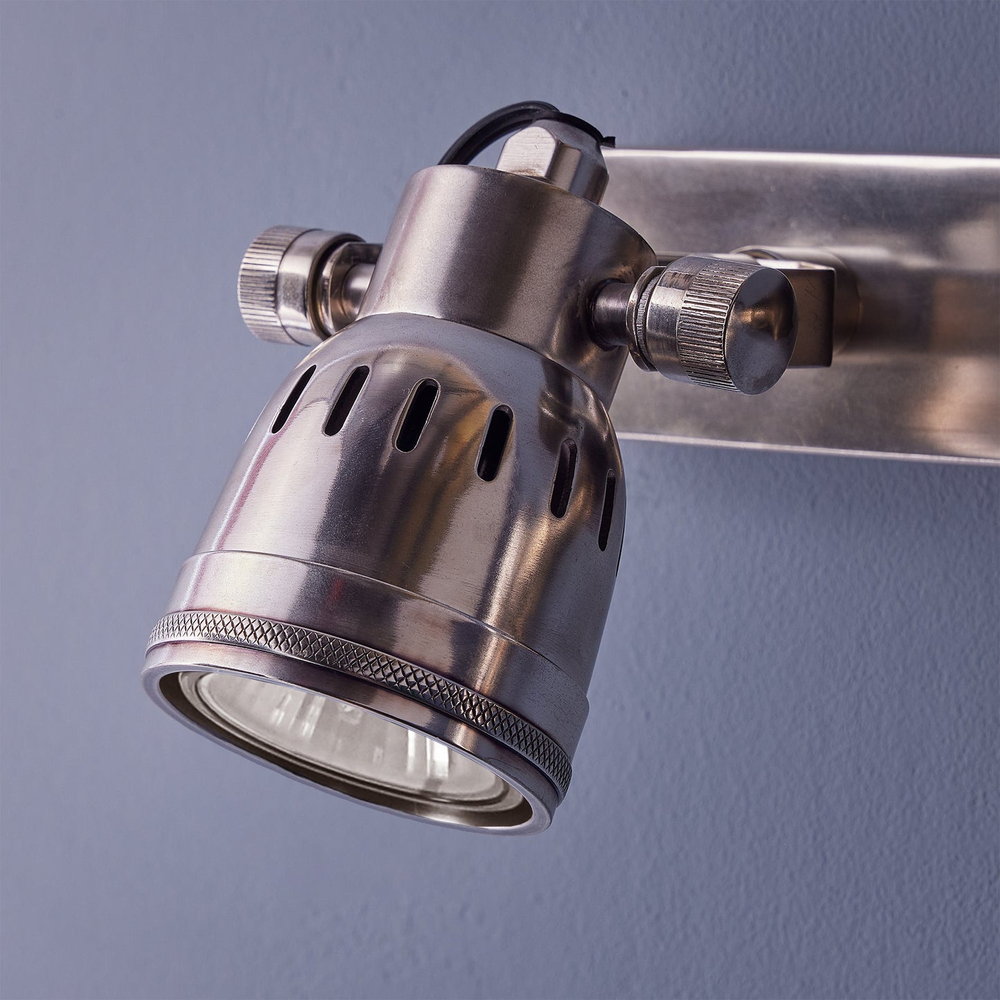 Large and long Humph wall light in antique silver