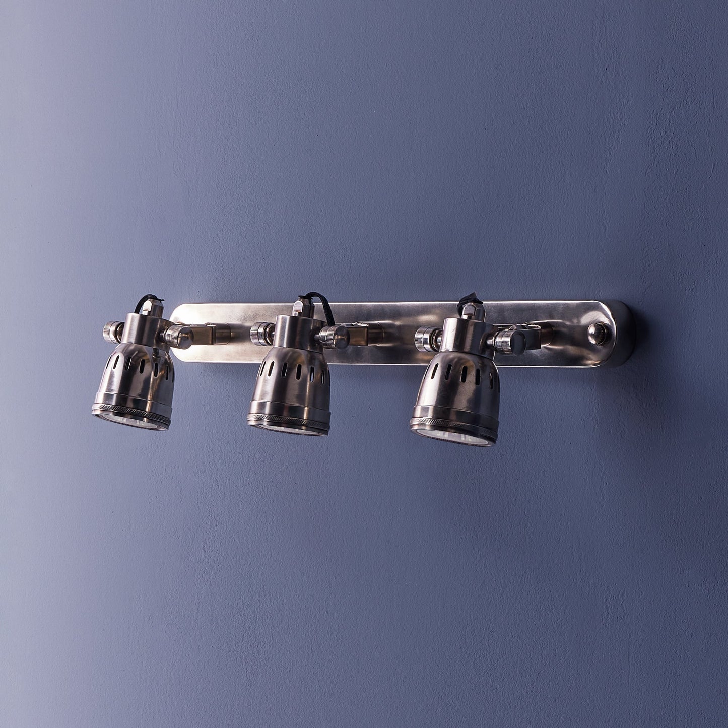 Large and long Humph wall light in antique silver