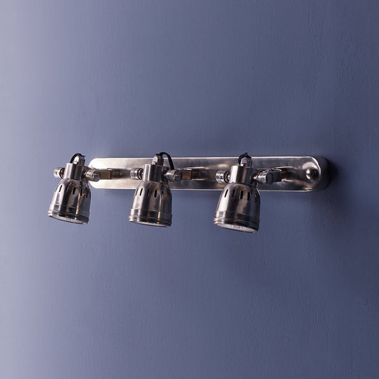 Large and long Humph wall light in antique silver