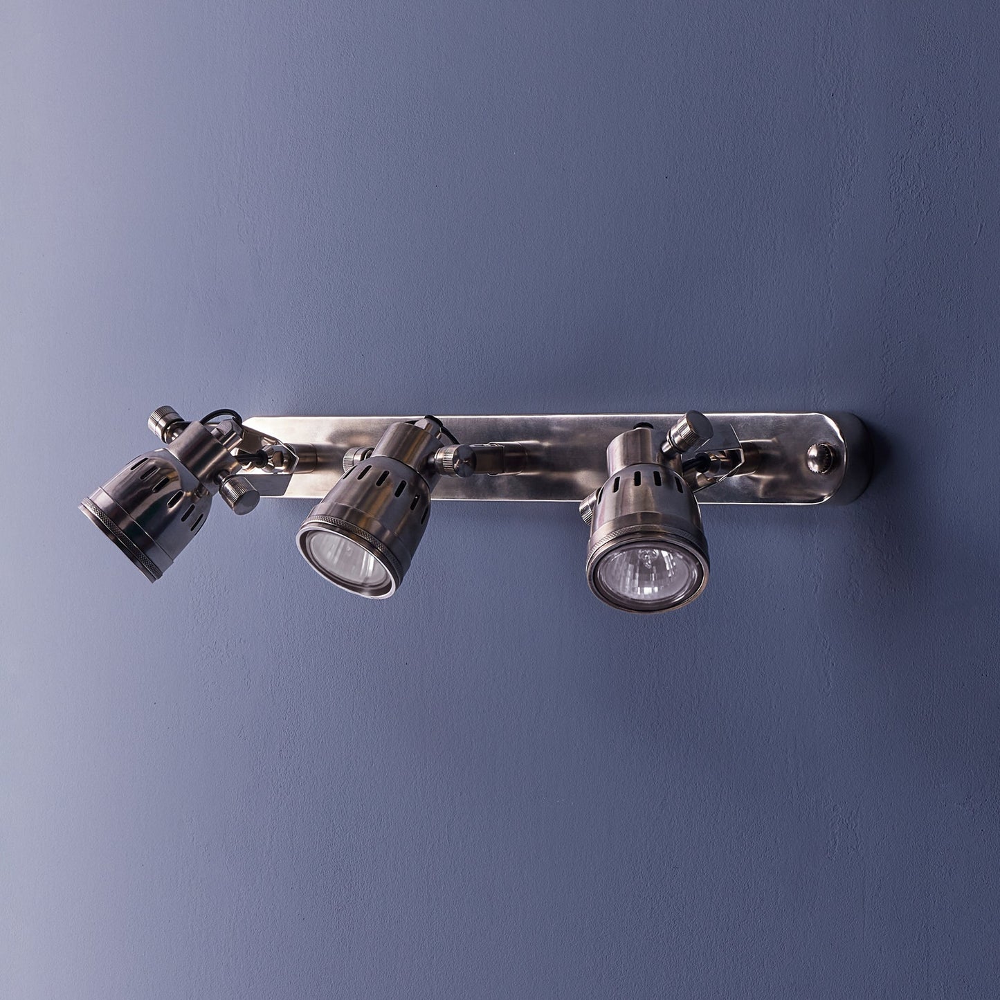 Large and long Humph wall light in antique silver
