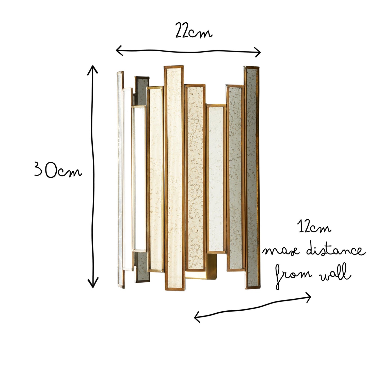 Melville wall sconce in mercurised glass
