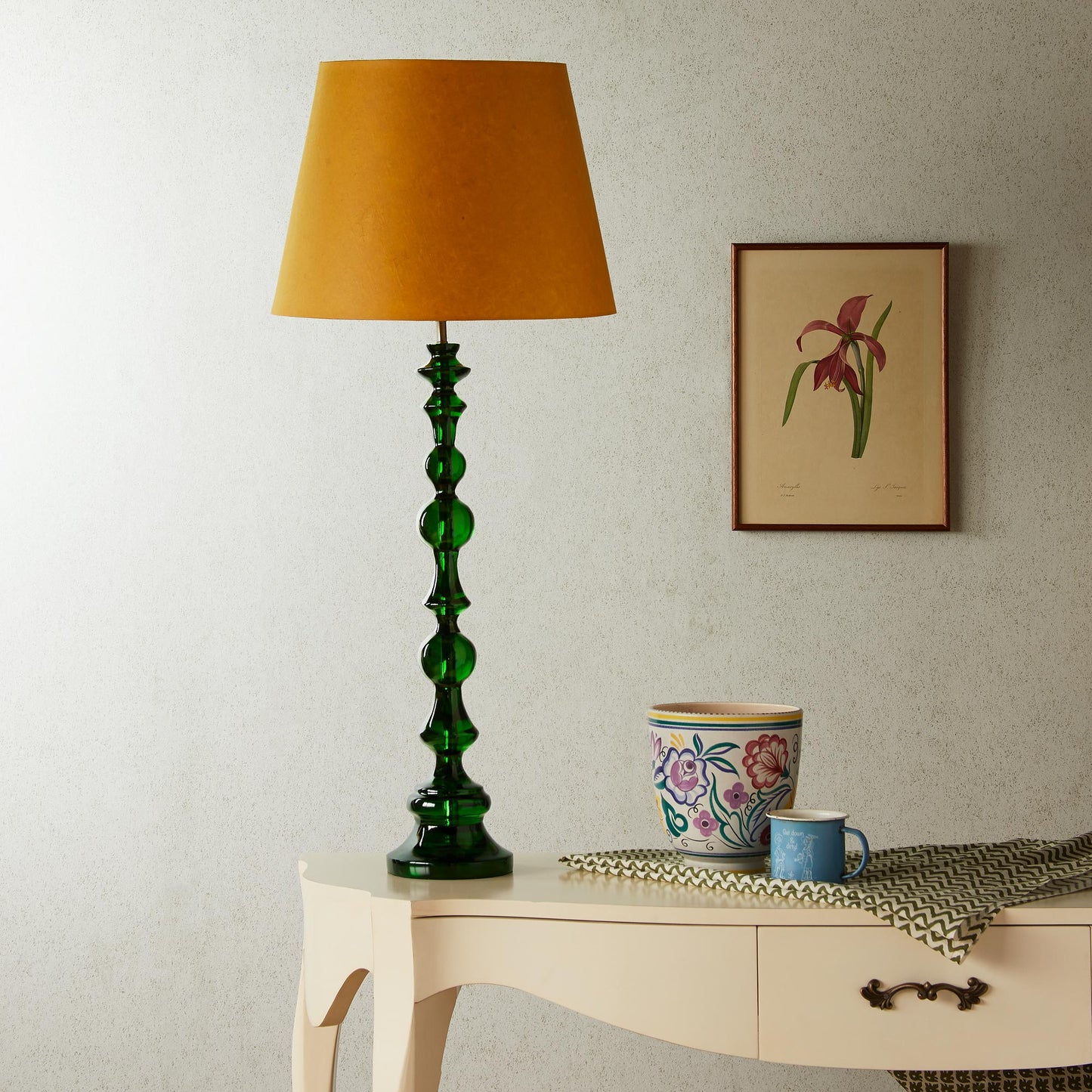 Bobboli table lamp in green resin