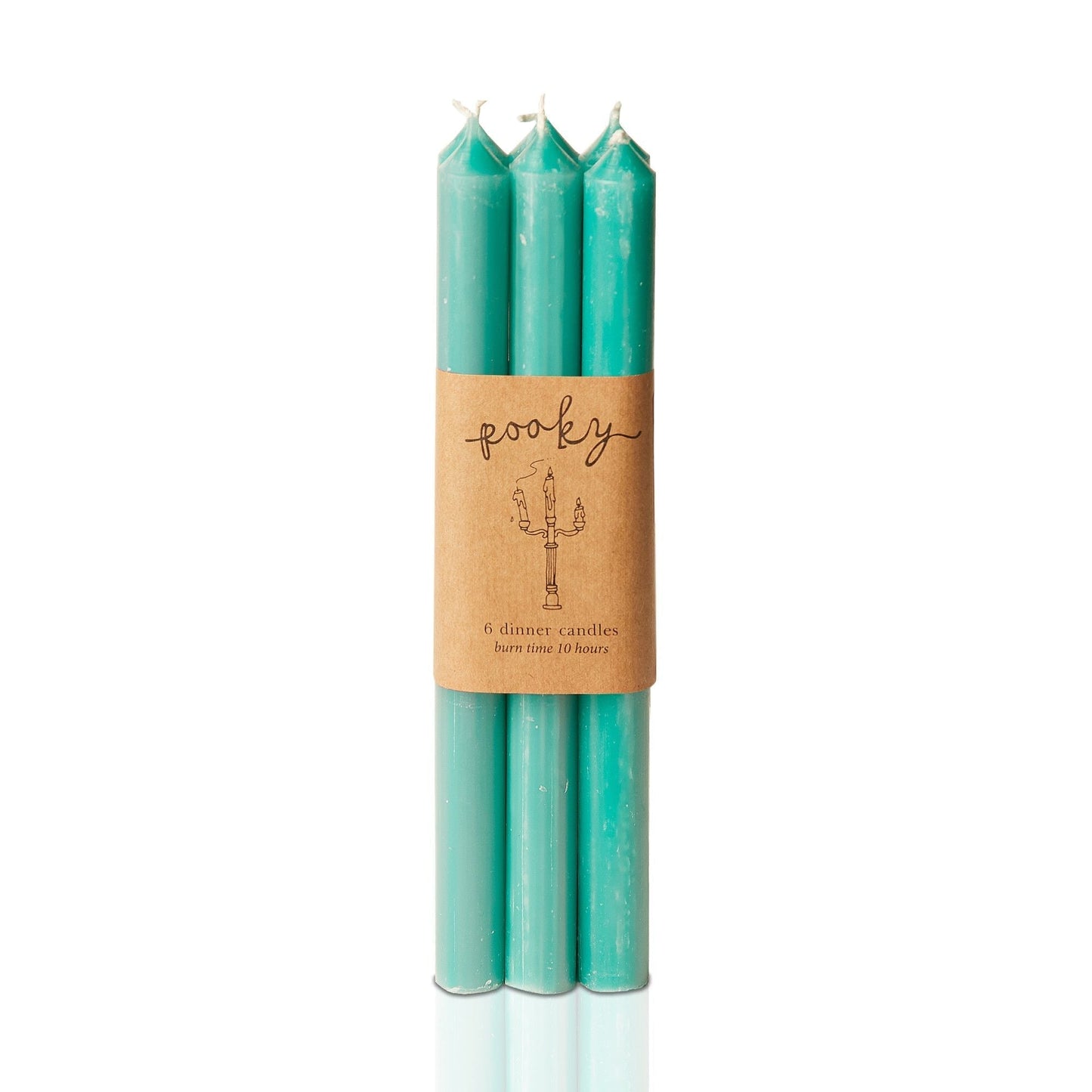 Dusky dinner candle in emerald - pack of 6