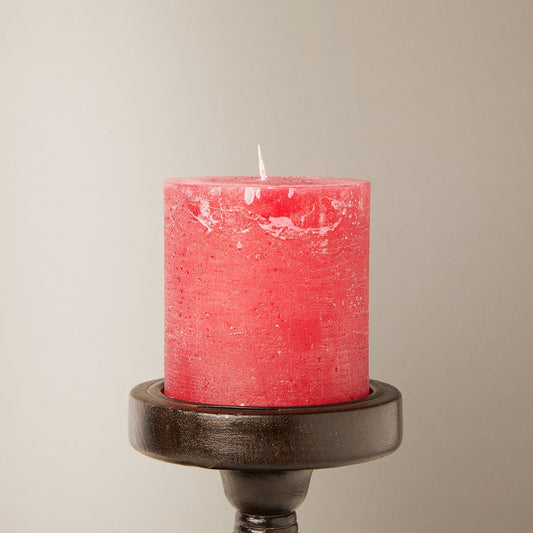 Larger Ferris pillar candle in warm red