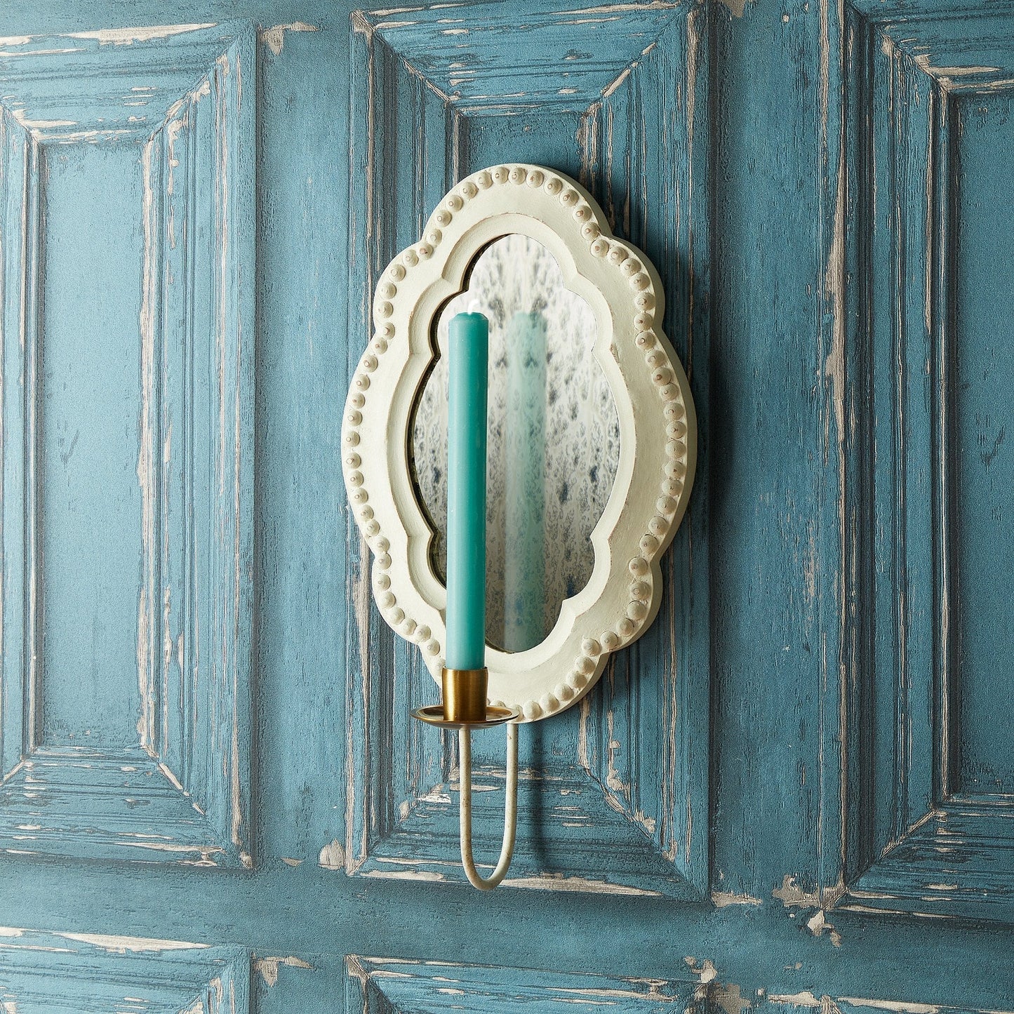 Bracken wall mounted candle holder in natural wood