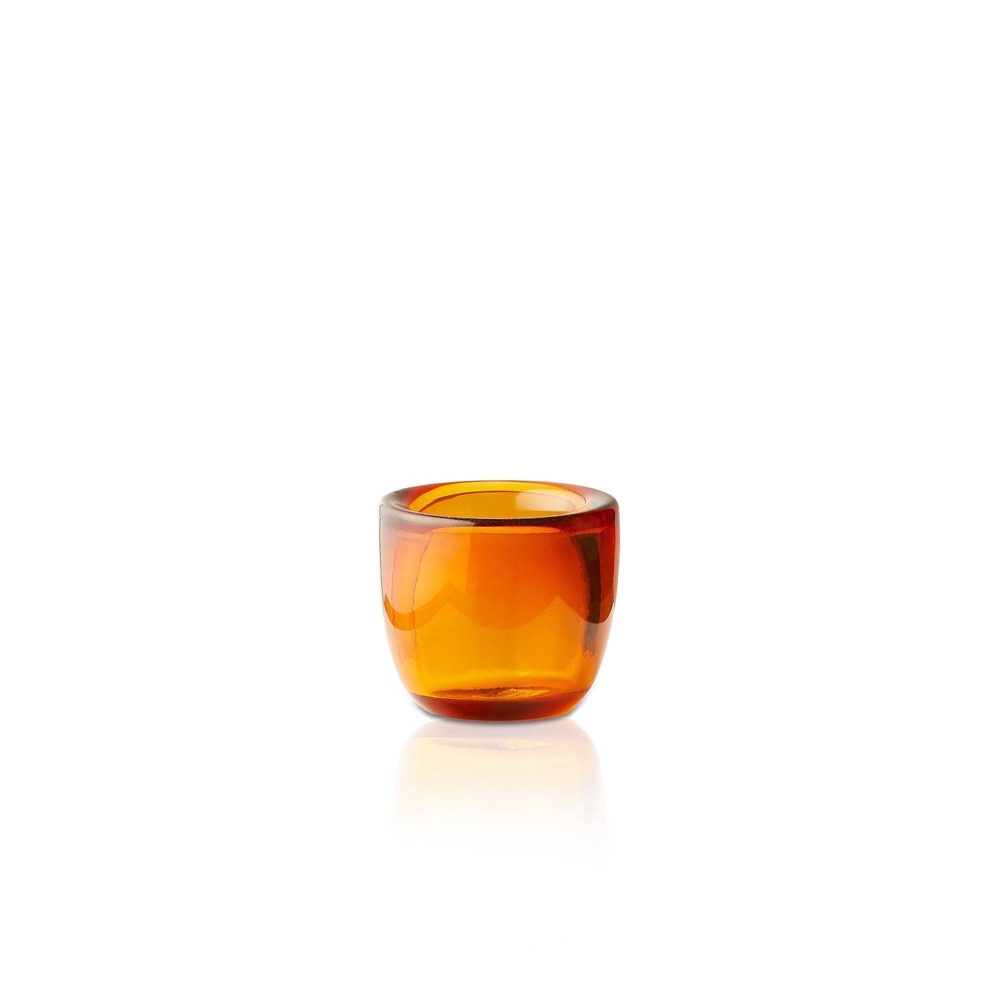 Burly tealight holder in amber glass