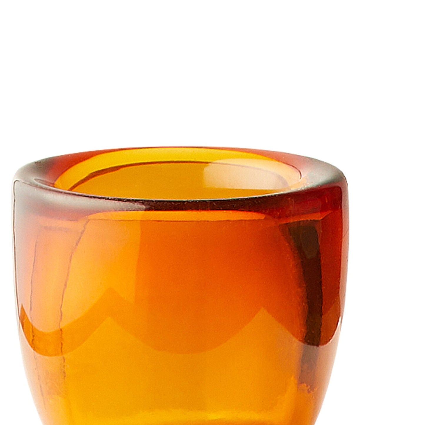 Burly tealight holder in amber glass