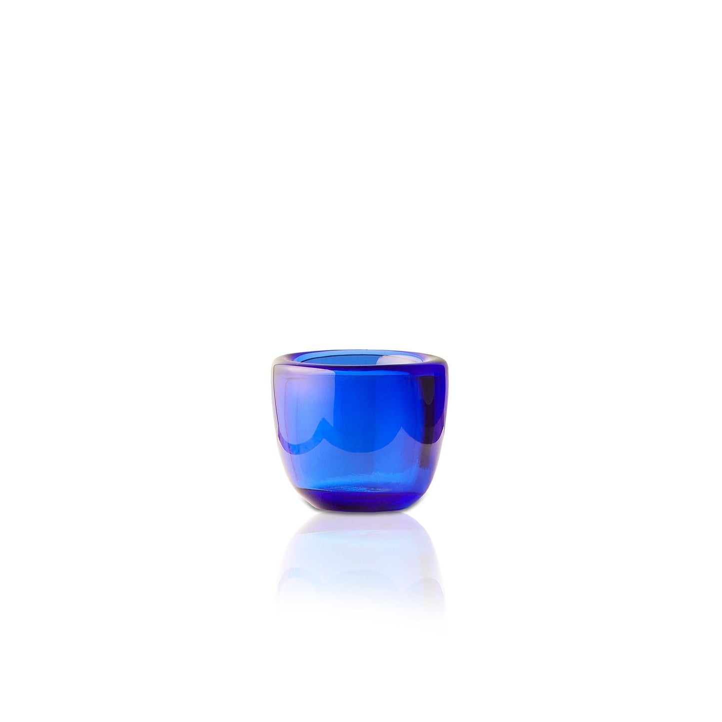 Burly tealight holder in aqua glass