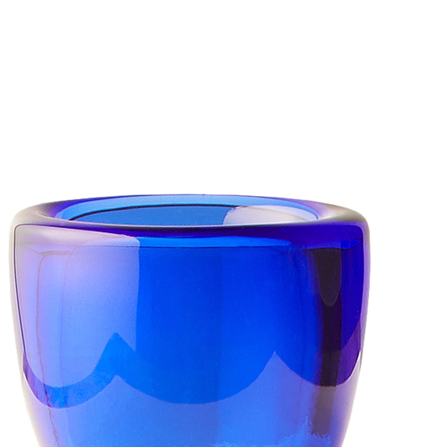 Burly tealight holder in aqua glass