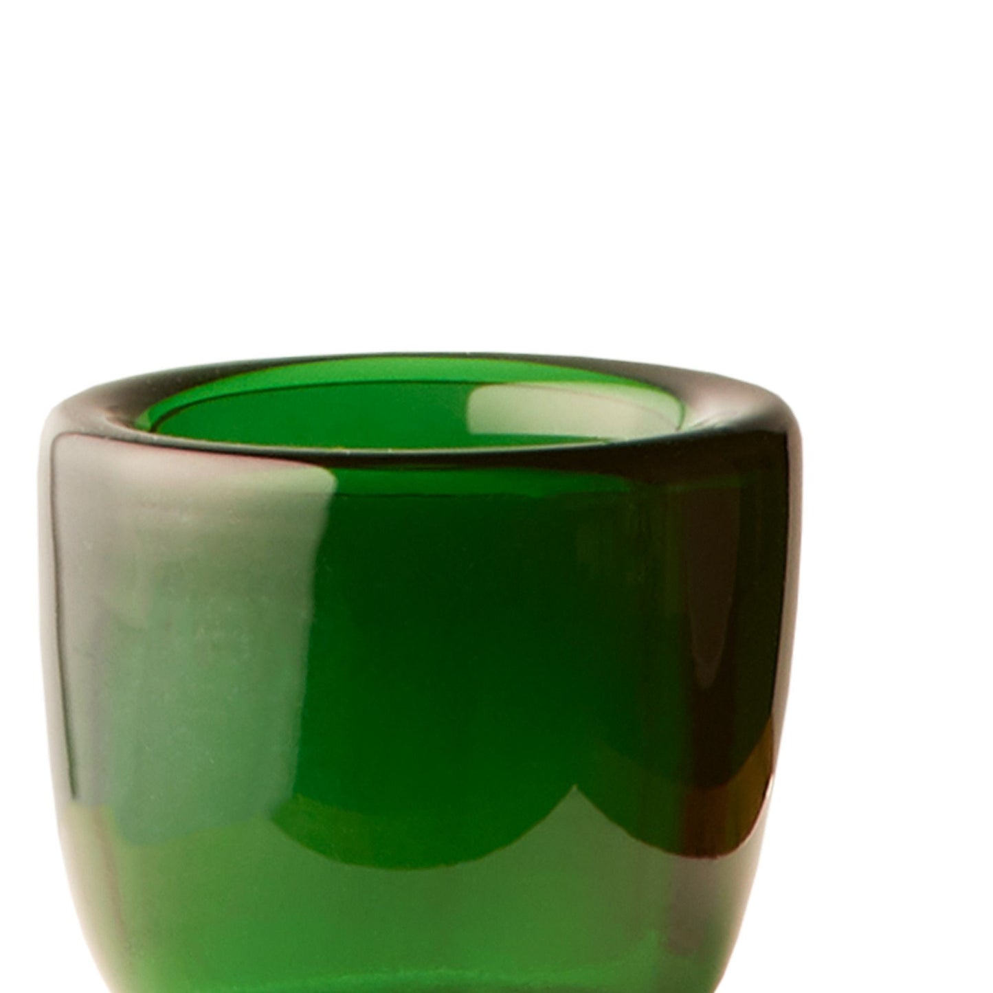 Burly tealight holder in emerald glass
