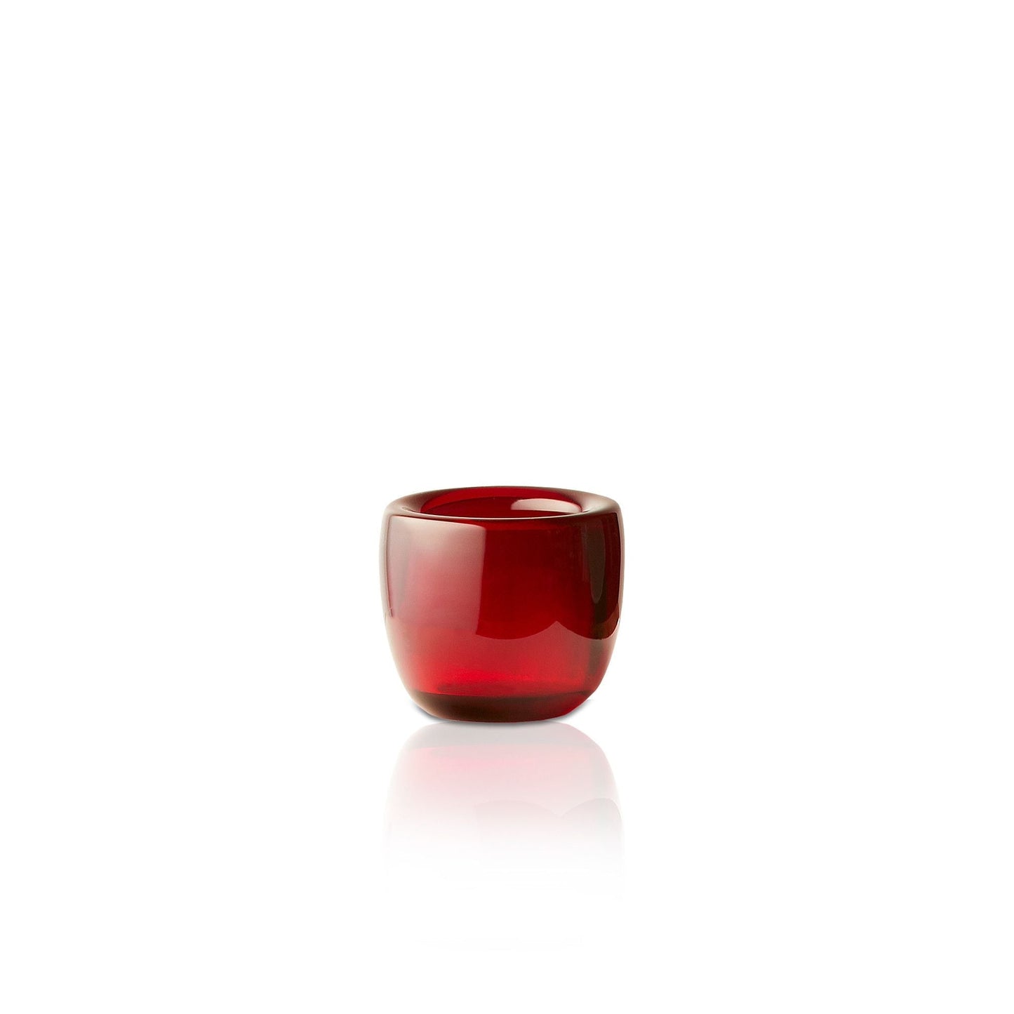 Burly tealight holder in ruby glass