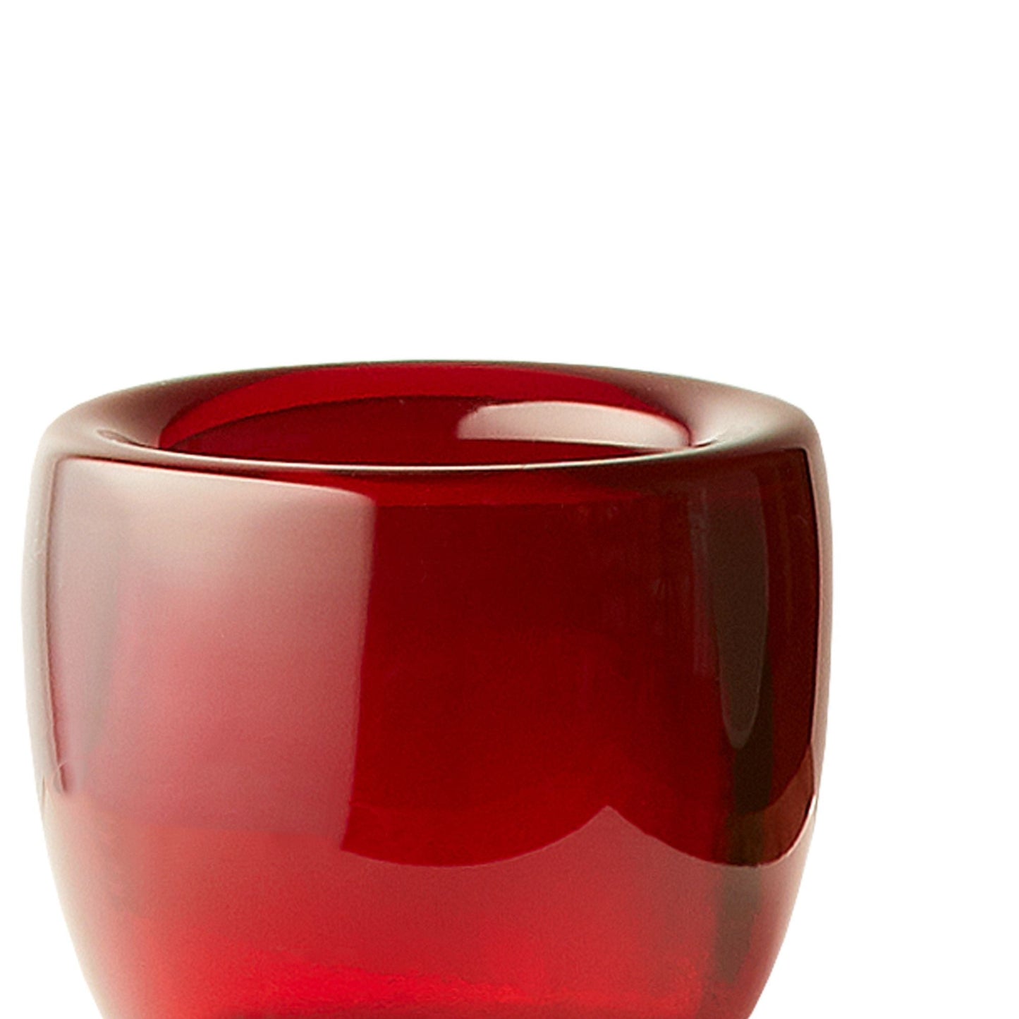 Burly tealight holder in ruby glass