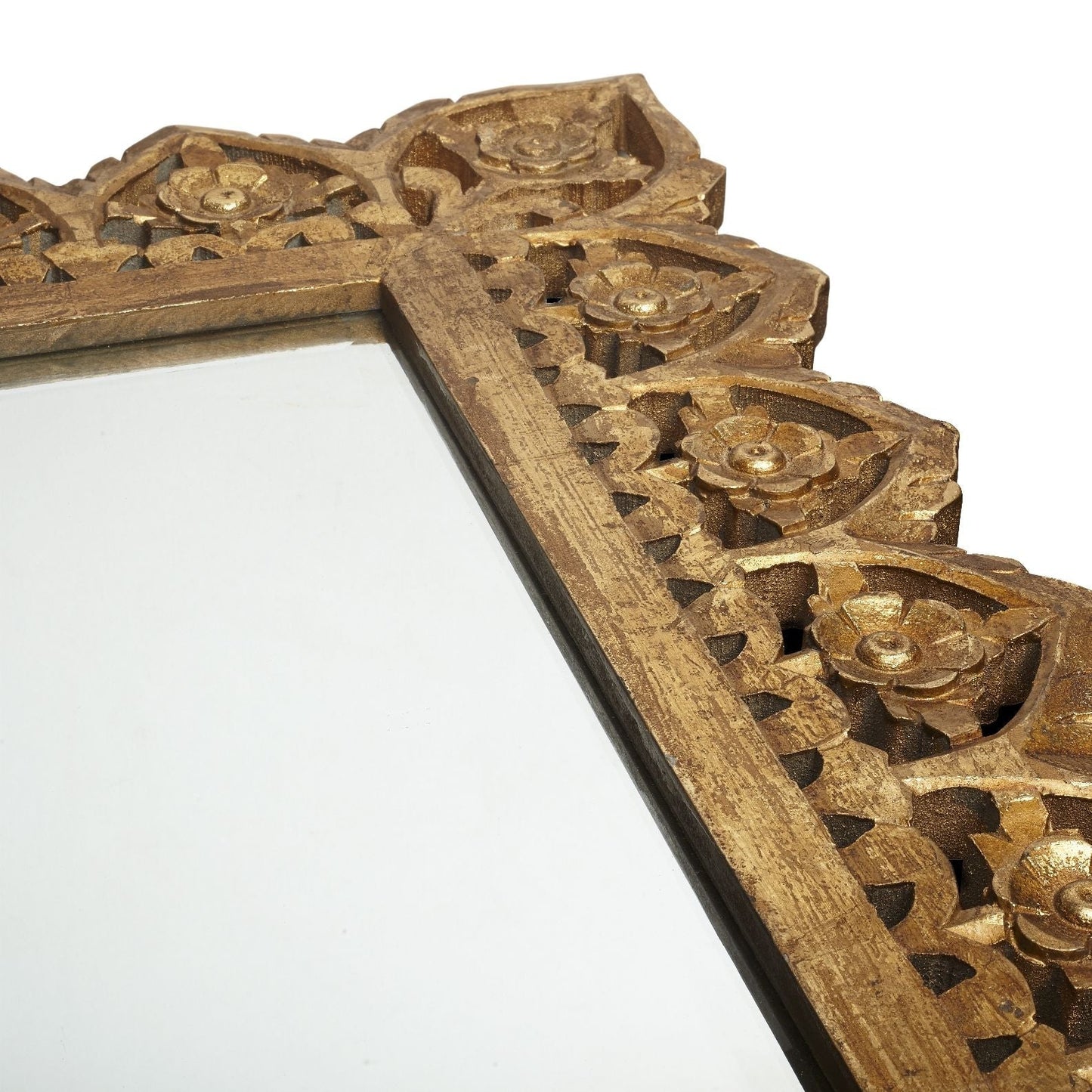 Vulpo bevelled mirror in antiqued gold