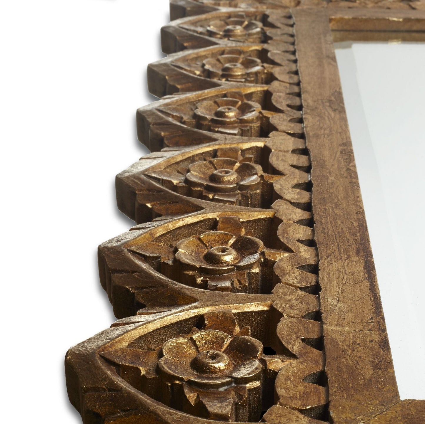 Vulpo bevelled mirror in antiqued gold