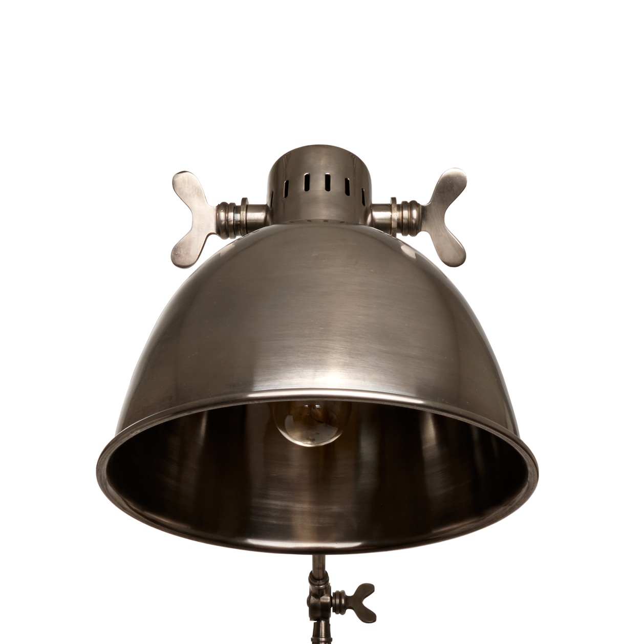 Astaire floor lamp in brass with antique silver finish