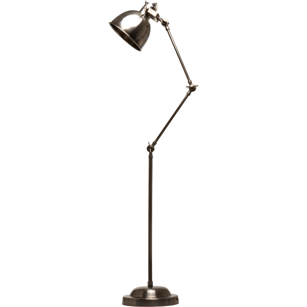Astaire floor lamp in brass with antique silver finish