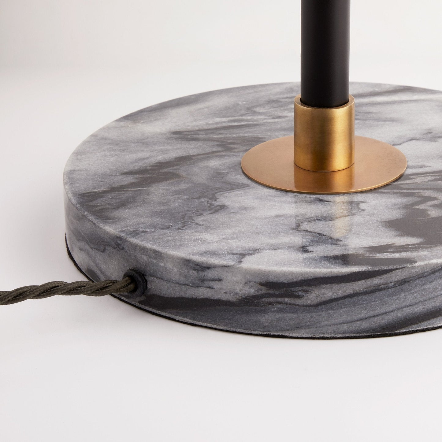 Black Monday floor lamp in antiqued brass