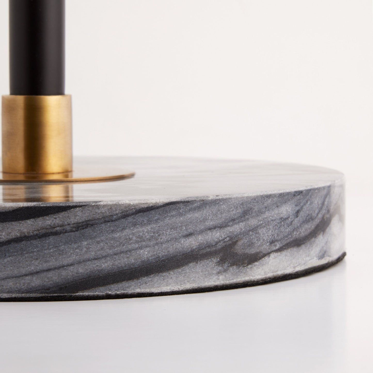 Black Monday floor lamp in antiqued brass