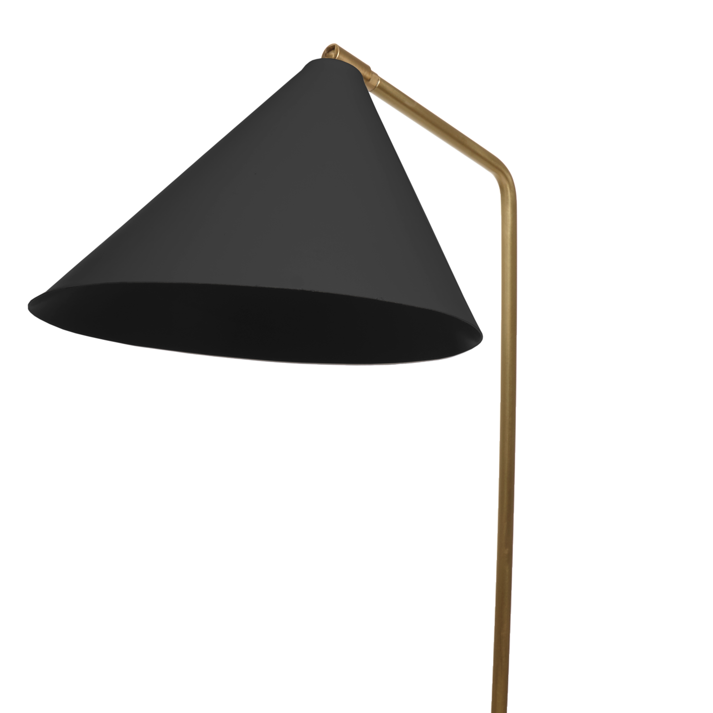 Galore floor lamp in brass with a black shade