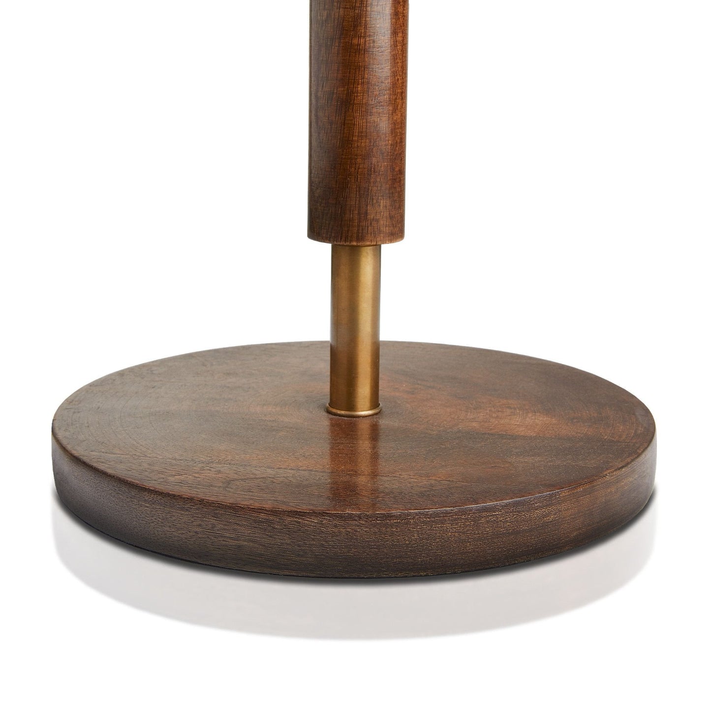 Skellig floor lamp in burnt wood and brass