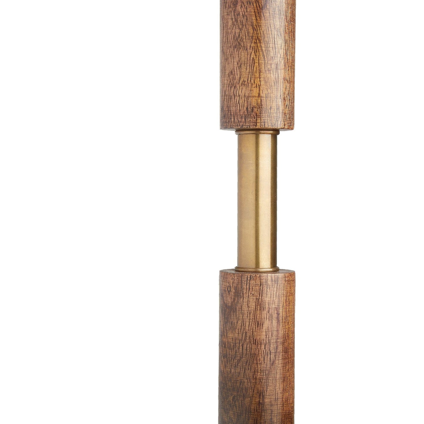 Skellig floor lamp in burnt wood and brass