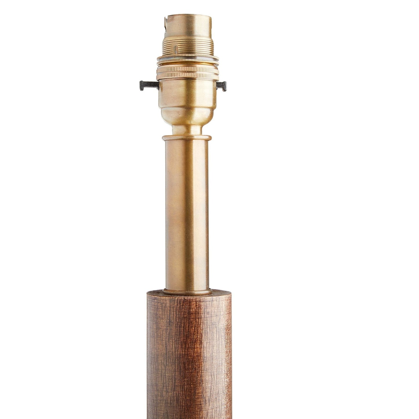 Skellig floor lamp in burnt wood and brass