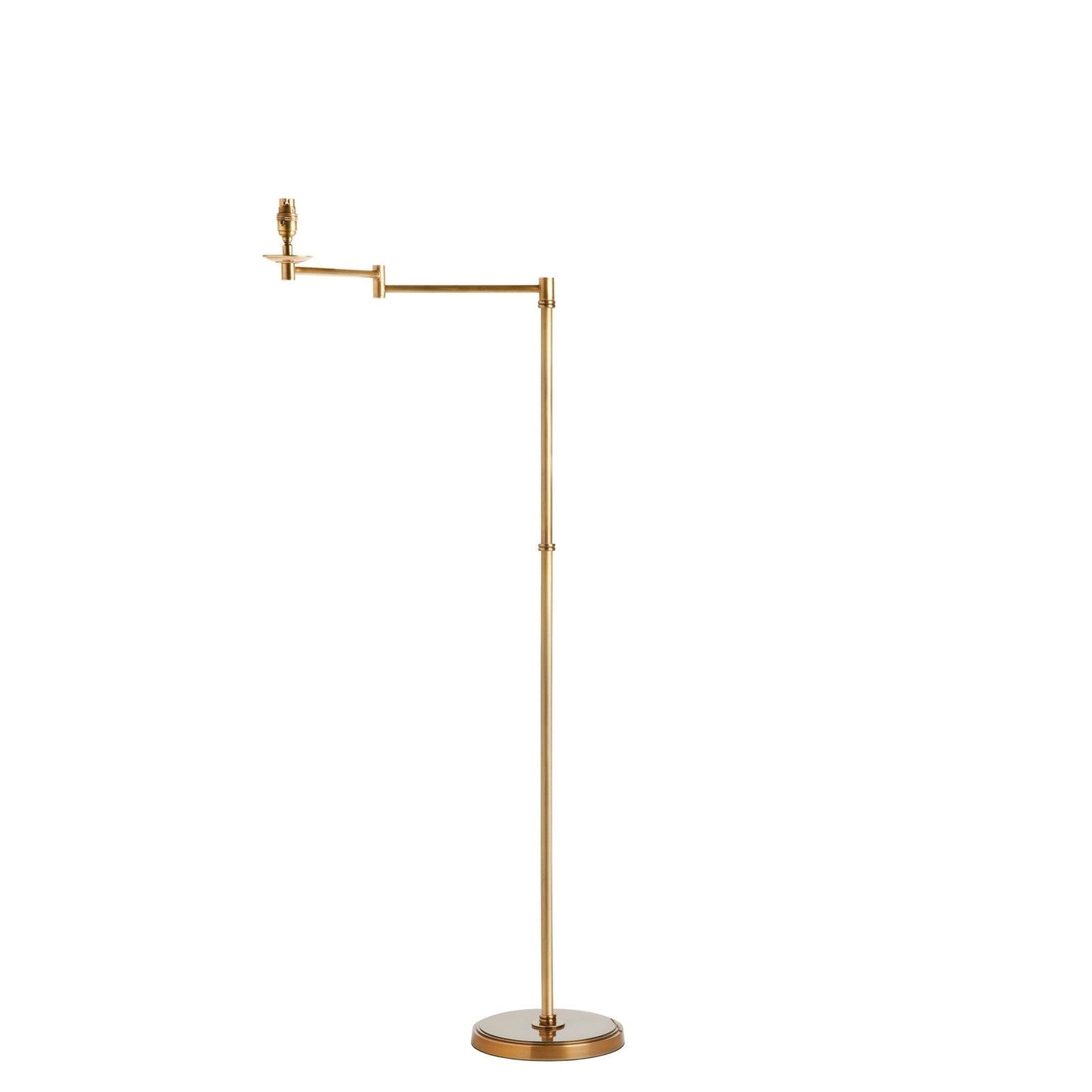 Swing articulated standing lamp in brass
