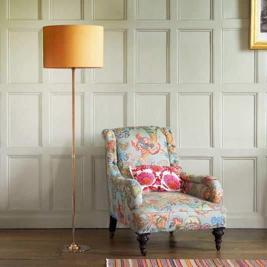 Wrappling standing lamp in antique brass