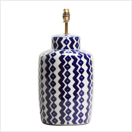 Gingembre Table Lamp in blue and white ceramic