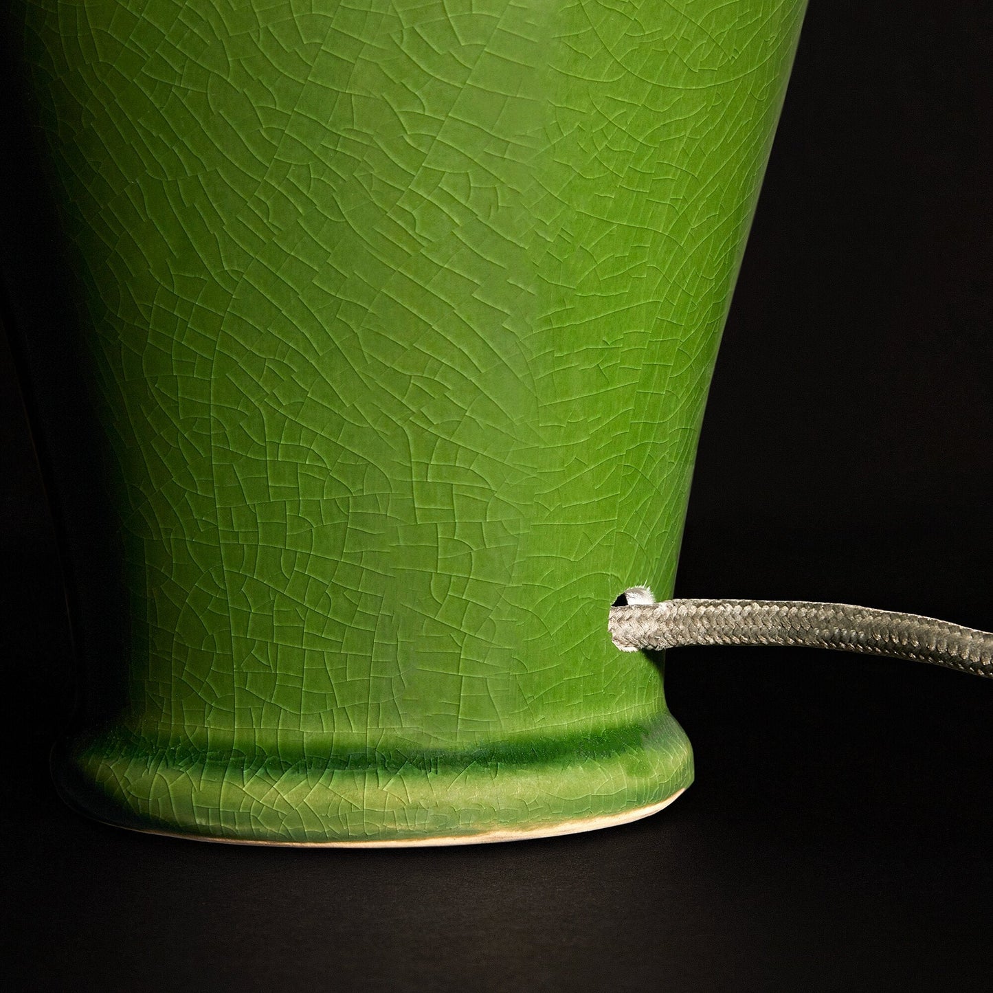 Smaller Lolita bedside lamp in an emerald glaze