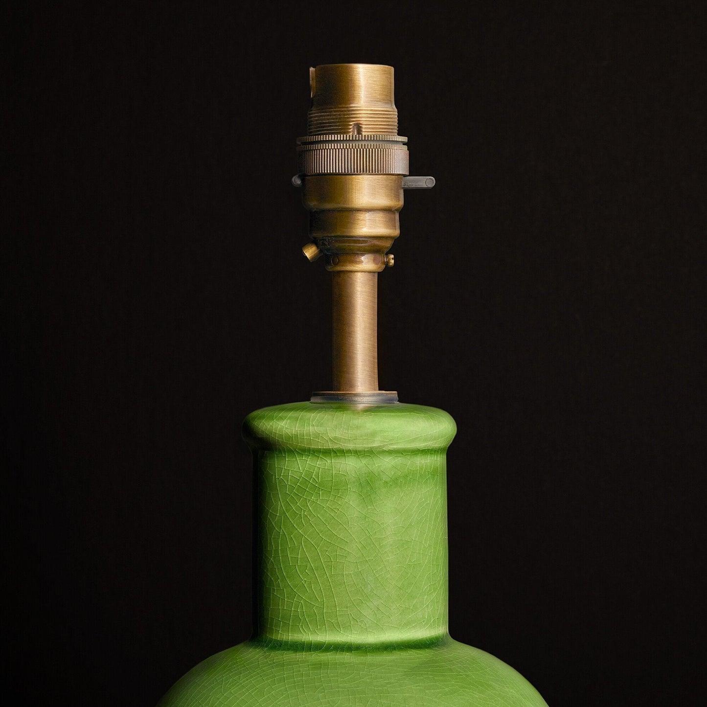 Smaller Lolita bedside lamp in an emerald glaze