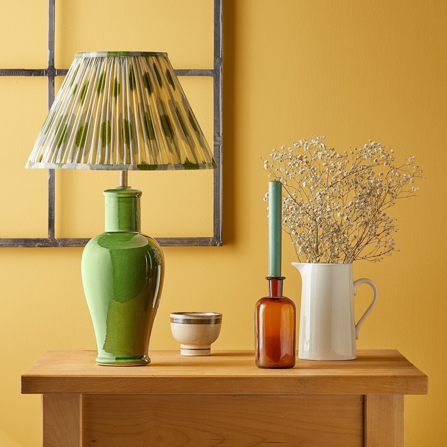 Smaller Lolita bedside lamp in an emerald glaze