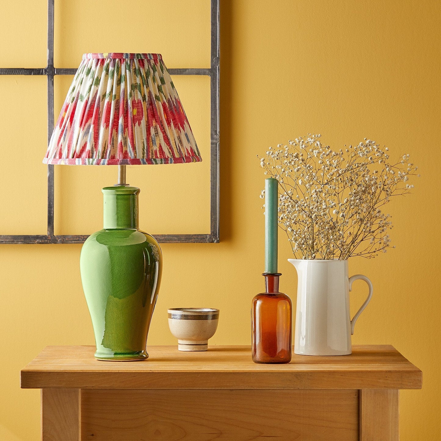 Smaller Lolita bedside lamp in an emerald glaze